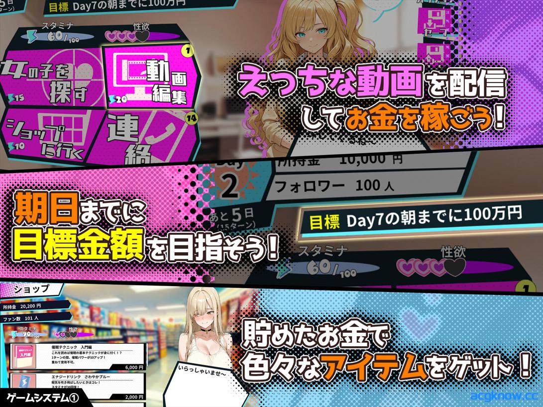 图片[2]-[PC][互动SLG/官中/催眠]催眠!! 街头女子偷拍配信致富游戏 官方中文版[1.62G/CV]-acgknow